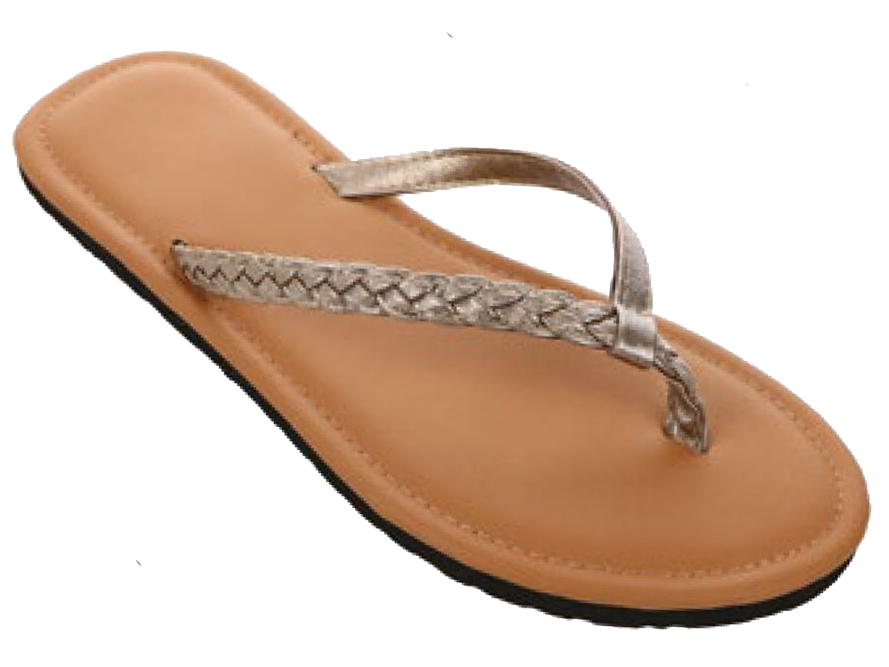 Sandals Ladies Flip Flop Braided Strap Sandal Bronze Black