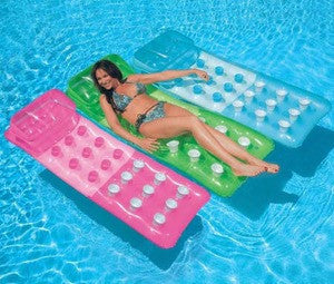 Inflatable Pool Mat with Cup Holders